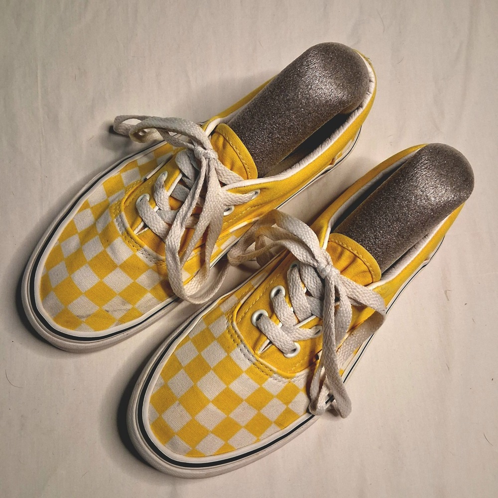 Vans Era Checkerboard Yellow White Low Top Sneakers Shoes